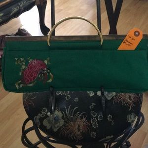 Clutch green with gold loop